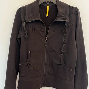 Lole Womens Full Zip Up Jacket, Size: L, Color: Dark Gray